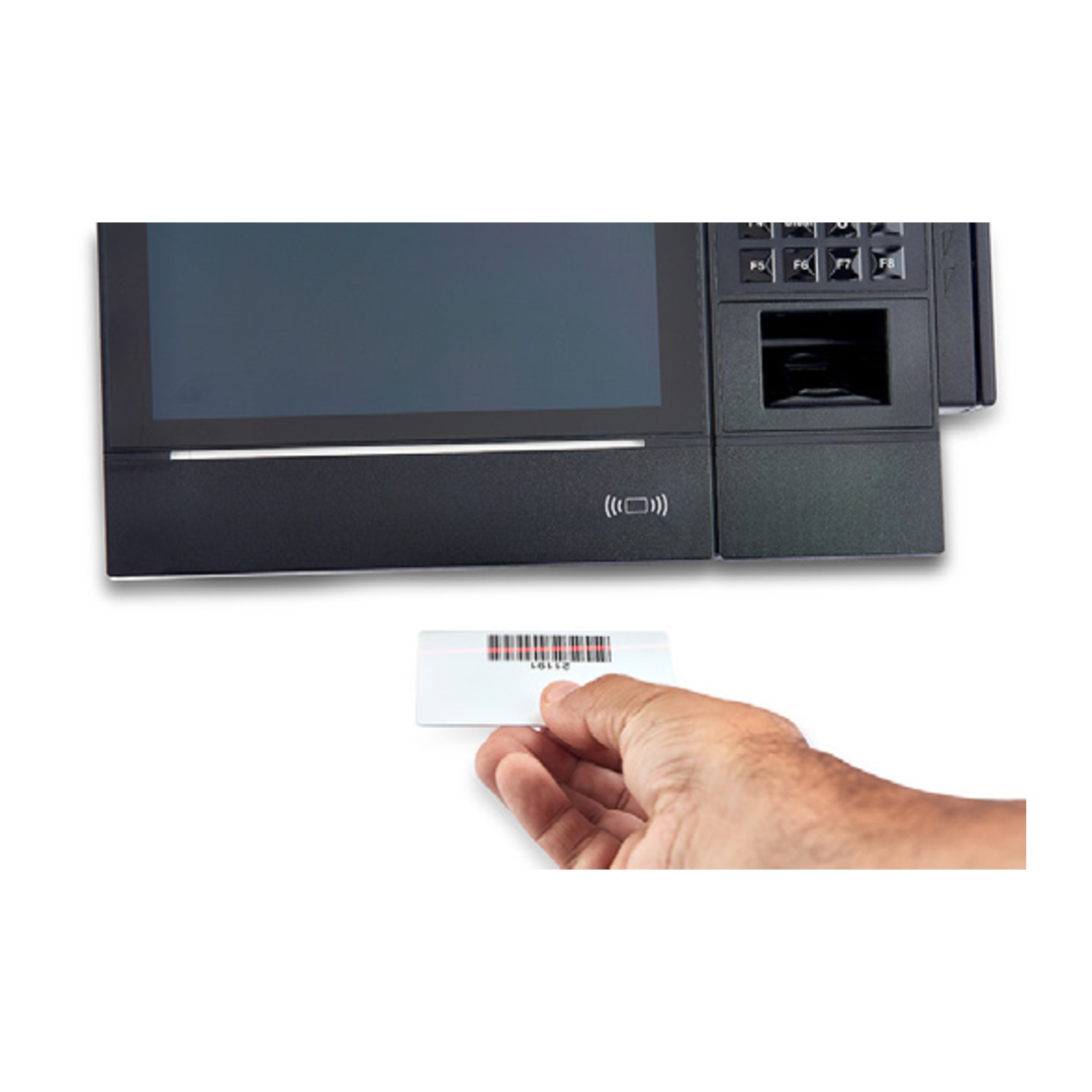 LED barcode scanner in use